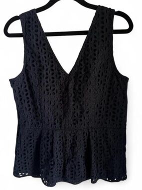 Ann Taylor Elegant Blue Lace Sleeveless Top